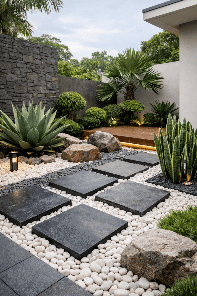 Konsep Taman Kering Minimalis dan Estetik Area Hunian Bogor